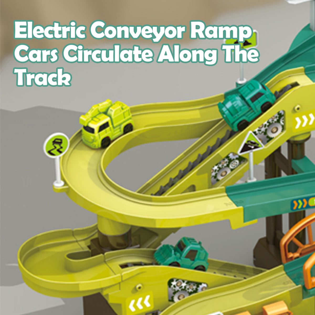Dinosaur Adventure Parking Garage Track Set