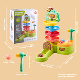 Ponilyer 3-in-1 Toddler Montessori Toys, Hammer Pound Balls, Shoot Balls Game, Ball Drop Toys for 1-3 Years Old, 1 Year Old Toys for Boys