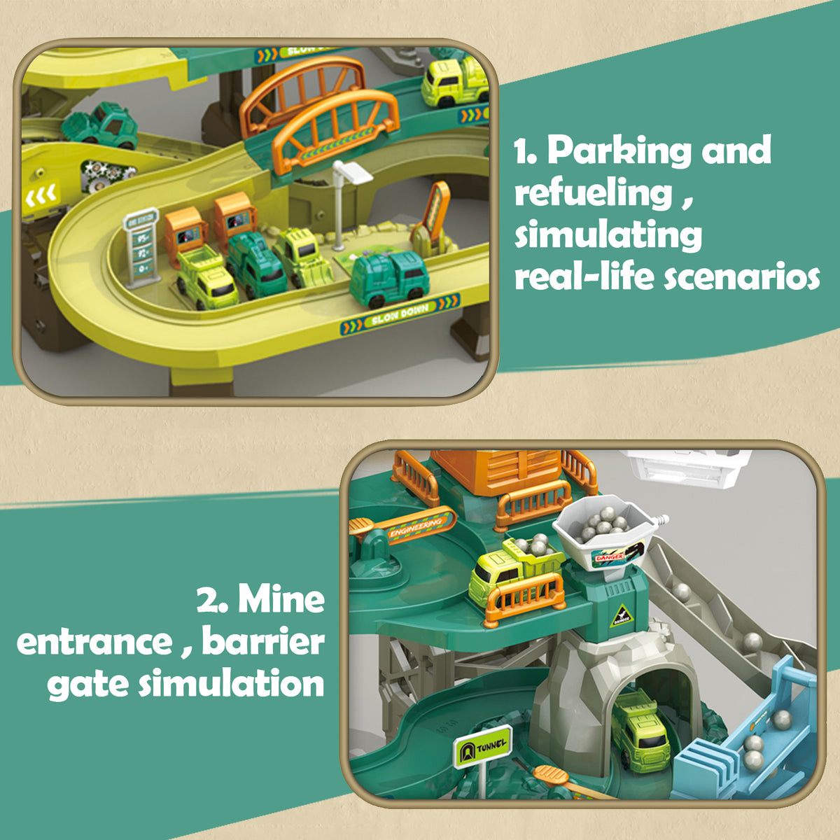 Dinosaur Adventure Parking Garage Track Set
