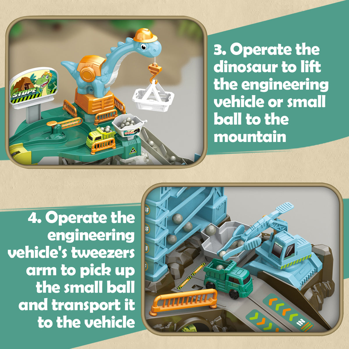 Dinosaur Adventure Parking Garage Track Set