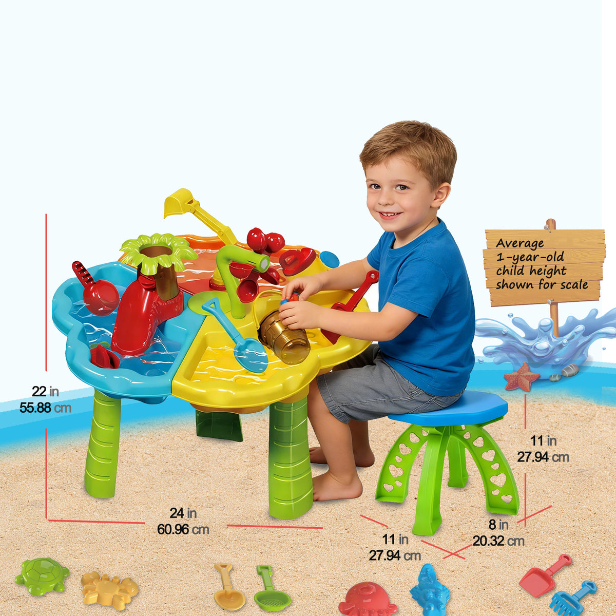 Dual-Sided Water and Sand Activity Table