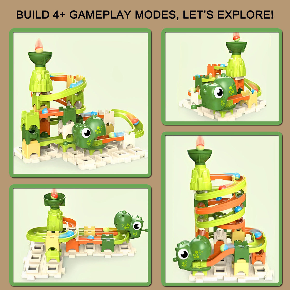 Marble Run Building Blocks Toys for Kids Play Games, 60 Piece marble track Race Playset, Great Creative STEM Toy, Puzzle Construction Game Set for 3 4 5 6 7 8 Year Old Boys Girl